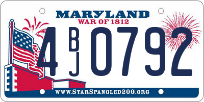 MD license plate 4BJ0792