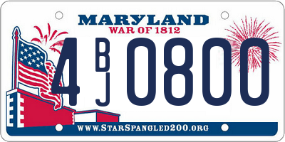 MD license plate 4BJ0800