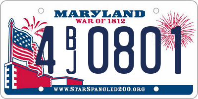 MD license plate 4BJ0801