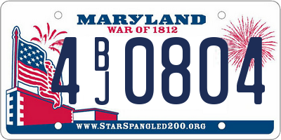 MD license plate 4BJ0804