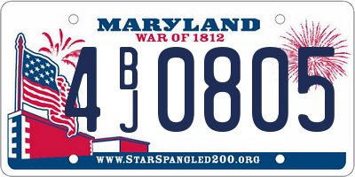 MD license plate 4BJ0805