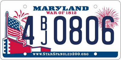 MD license plate 4BJ0806
