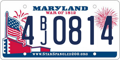 MD license plate 4BJ0814