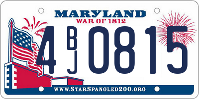 MD license plate 4BJ0815