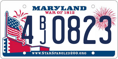 MD license plate 4BJ0823