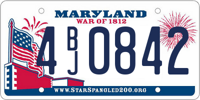 MD license plate 4BJ0842
