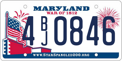MD license plate 4BJ0846