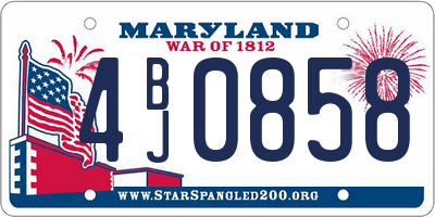 MD license plate 4BJ0858