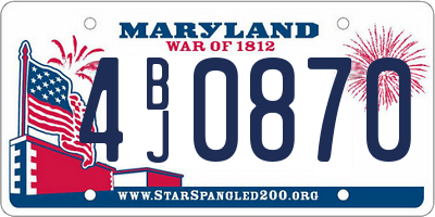 MD license plate 4BJ0870