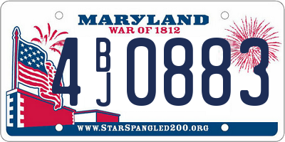 MD license plate 4BJ0883