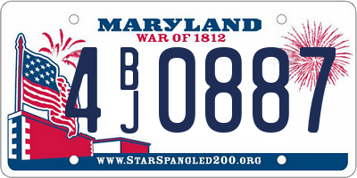 MD license plate 4BJ0887