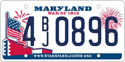 MD license plate 4BJ0896