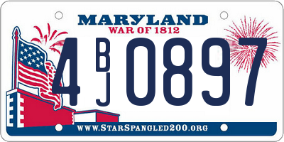 MD license plate 4BJ0897