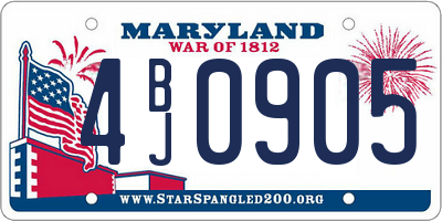 MD license plate 4BJ0905