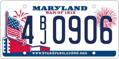 MD license plate 4BJ0906