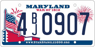 MD license plate 4BJ0907