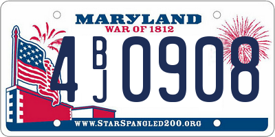 MD license plate 4BJ0908