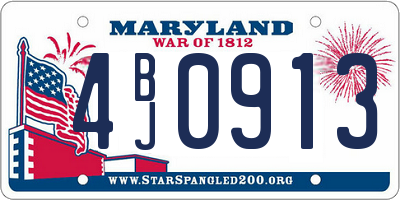 MD license plate 4BJ0913