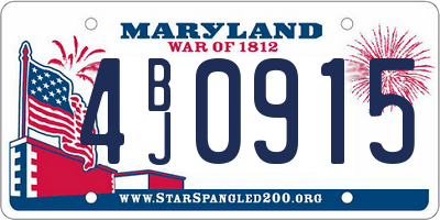 MD license plate 4BJ0915