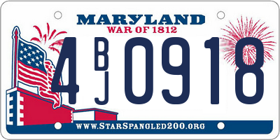 MD license plate 4BJ0918