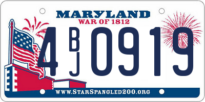 MD license plate 4BJ0919