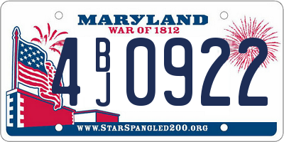 MD license plate 4BJ0922