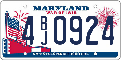 MD license plate 4BJ0924