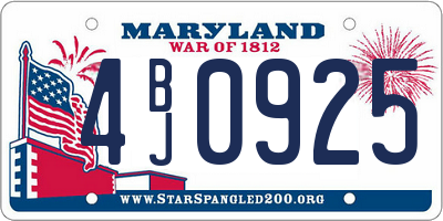 MD license plate 4BJ0925