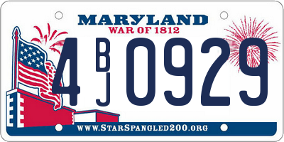 MD license plate 4BJ0929