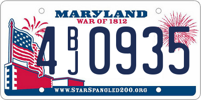 MD license plate 4BJ0935