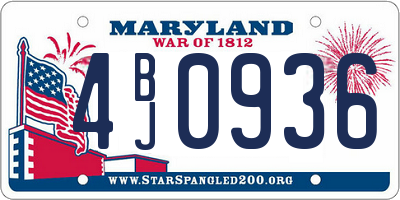MD license plate 4BJ0936