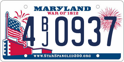 MD license plate 4BJ0937