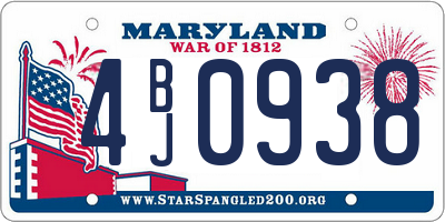 MD license plate 4BJ0938