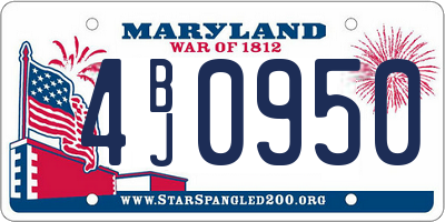MD license plate 4BJ0950