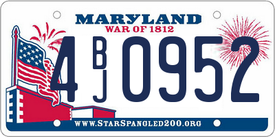 MD license plate 4BJ0952