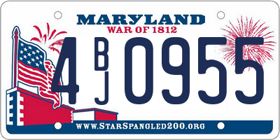 MD license plate 4BJ0955
