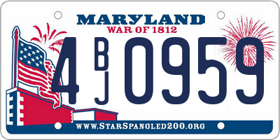 MD license plate 4BJ0959