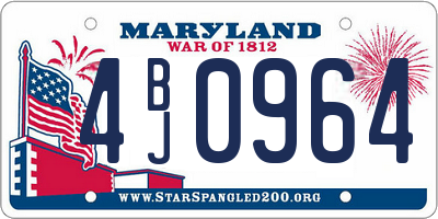 MD license plate 4BJ0964