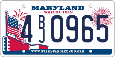 MD license plate 4BJ0965
