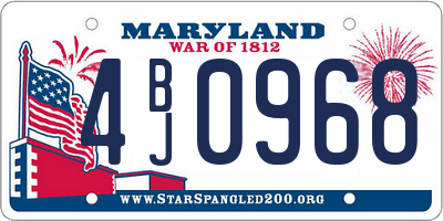 MD license plate 4BJ0968