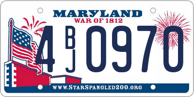 MD license plate 4BJ0970