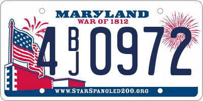 MD license plate 4BJ0972