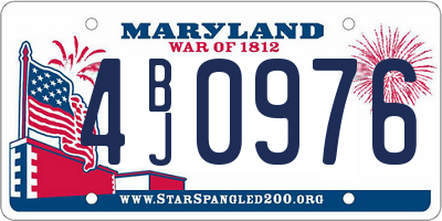 MD license plate 4BJ0976