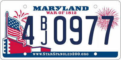 MD license plate 4BJ0977