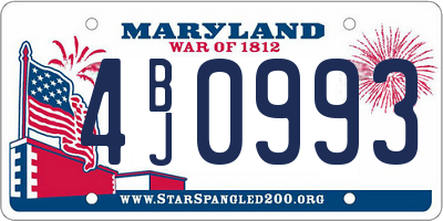 MD license plate 4BJ0993