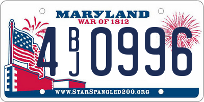 MD license plate 4BJ0996