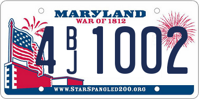MD license plate 4BJ1002