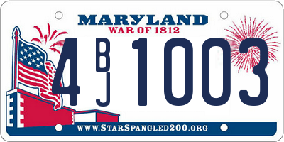 MD license plate 4BJ1003
