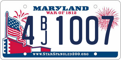 MD license plate 4BJ1007