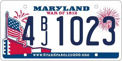 MD license plate 4BJ1023